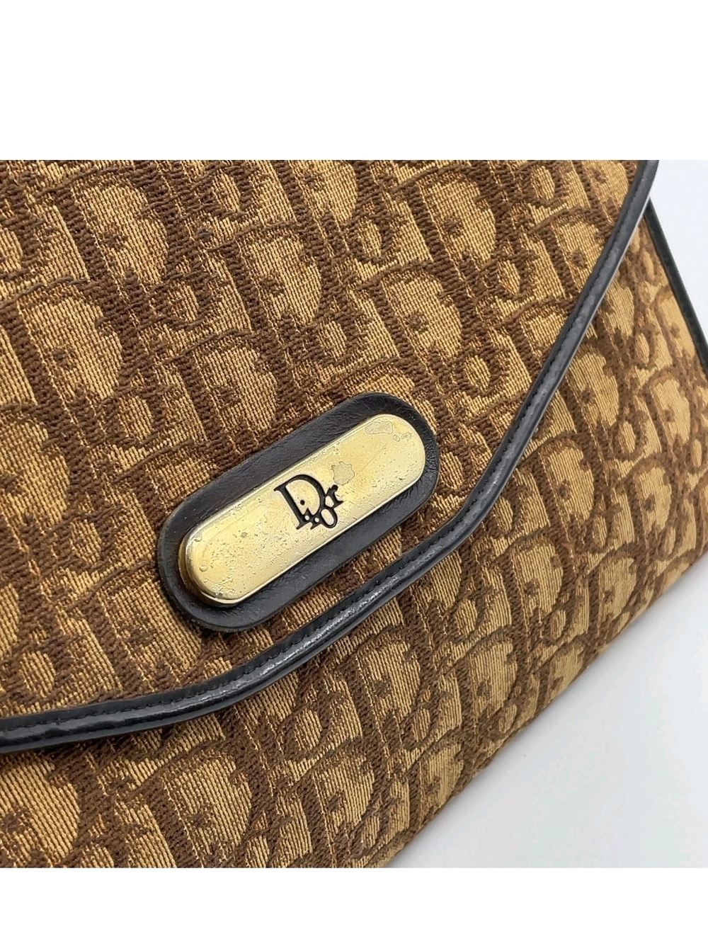 Dior Brown Monogram Chain Shoulder Clutch - Picture 10 of 11